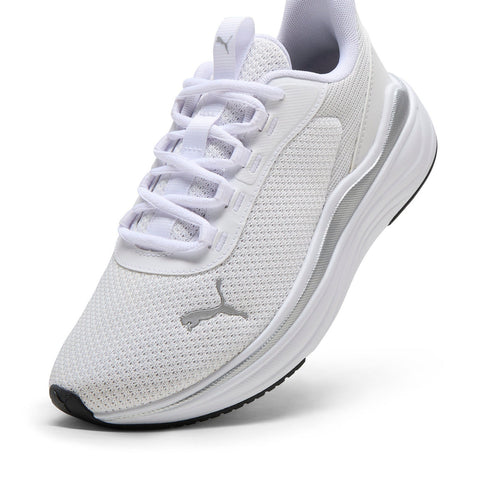 Puma Stakd Evo 31128904 Womens White Canvas Lace Up Athletic Running Shoes