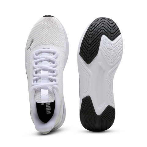 Puma Stakd Evo 31128904 Womens White Canvas Lace Up Athletic Running Shoes