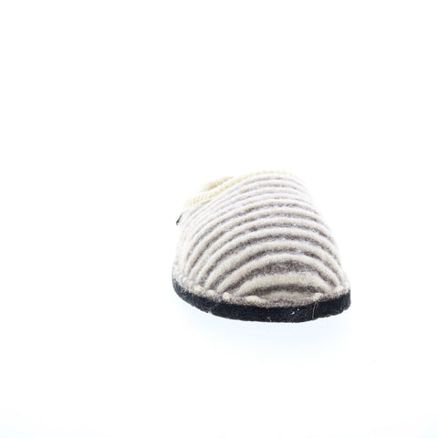 Haflinger Cathy 312013-46H Womens Beige Canvas Slip On Clogs Slippers Shoes