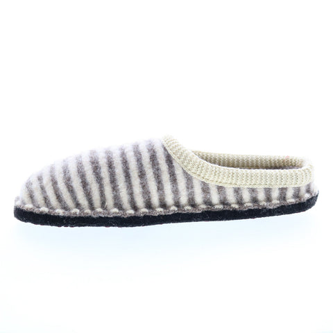 Haflinger Cathy 312013-46H Womens Beige Canvas Slip On Clogs Slippers Shoes