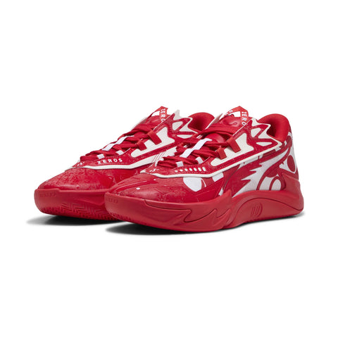 Puma Scoot Zeros II 31222303 Mens Red Leather Athletic Basketball Shoes