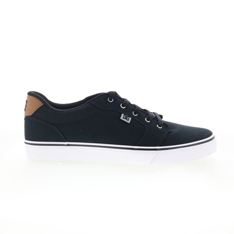 DC Anvil TX 320040 Mens Black Suede Lace Up Skate Inspired Sneakers Shoes