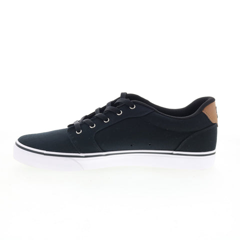 DC Anvil TX 320040 Mens Black Suede Lace Up Skate Inspired Sneakers Shoes