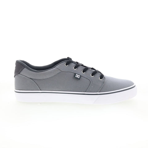 DC Anvil TX 320040 Mens Gray Canvas Lace Up Skate Inspired Sneakers Shoes