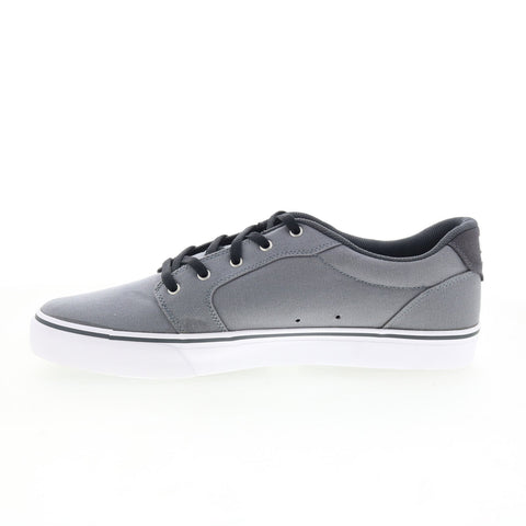 DC Anvil TX 320040 Mens Gray Canvas Lace Up Skate Inspired Sneakers Shoes