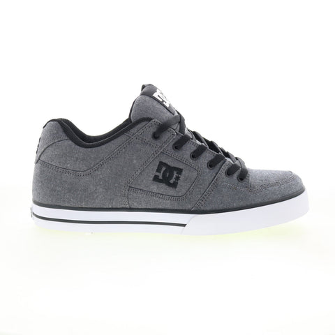 DC Pure TX SE 320423 Mens Gray Canvas Skate Inspired Sneakers Shoes