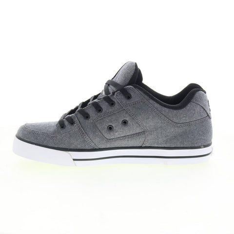 DC Pure TX SE 320423 Mens Gray Canvas Skate Inspired Sneakers Shoes