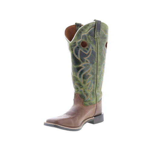 Smoky Mountain Boots Maverick Square Toe Pull On Womens Green Western Boots