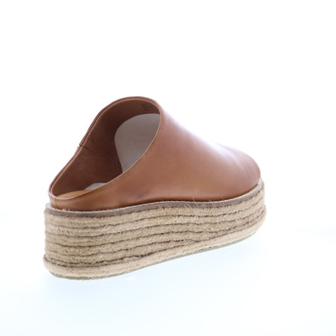 Diba True Ab Igail 33620 Womens Brown Leather Slip On Platform Sandals Shoes