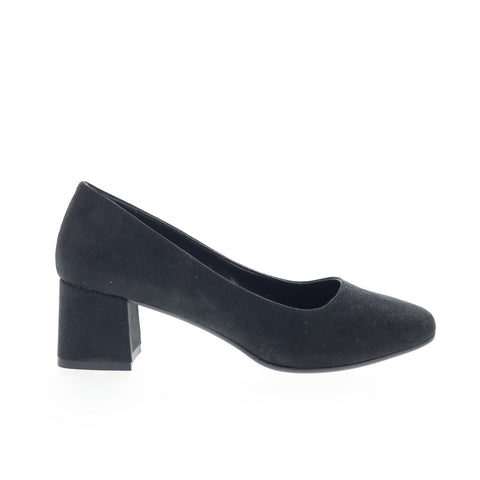 ClidE Camoscio 349 Womens Black Suede Slip On Pumps Heels Shoes