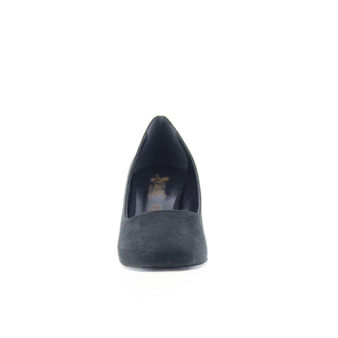 ClidE Camoscio 349 Womens Black Suede Slip On Pumps Heels Shoes