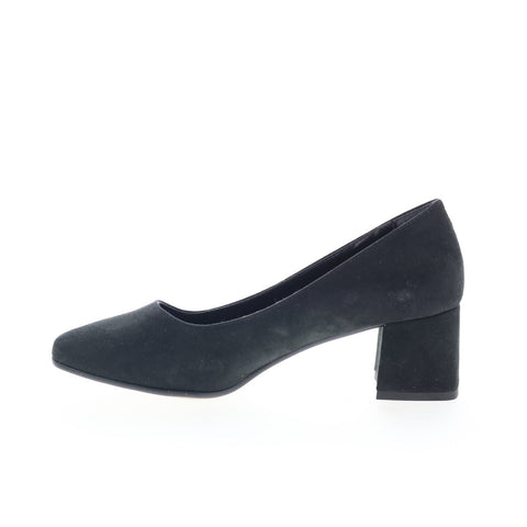 ClidE Camoscio 349 Womens Black Suede Slip On Pumps Heels Shoes