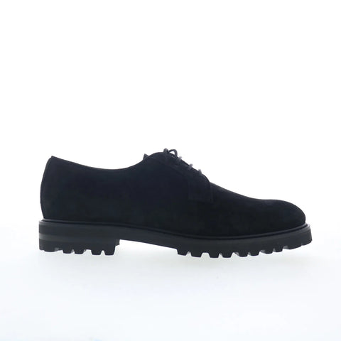 Aquatalia Leon Suede 34M0793-BLK Mens Black Oxfords & Lace Ups Casual Shoes
