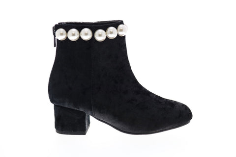 Katy Perry The Pearly Bootie 34PK0032 Girls Black Canvas Ankle & Booties Boots