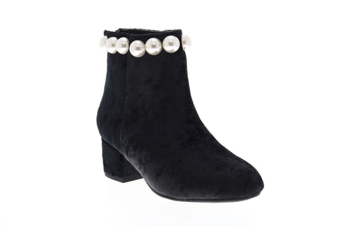 Katy Perry The Pearly Bootie 34PK0032 Girls Black Canvas Ankle & Booties Boots