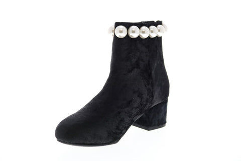 Katy Perry The Pearly Bootie 34PK0032 Girls Black Canvas Ankle & Booties Boots