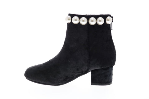 Katy Perry The Pearly Bootie 34PK0032 Girls Black Canvas Ankle & Booties Boots