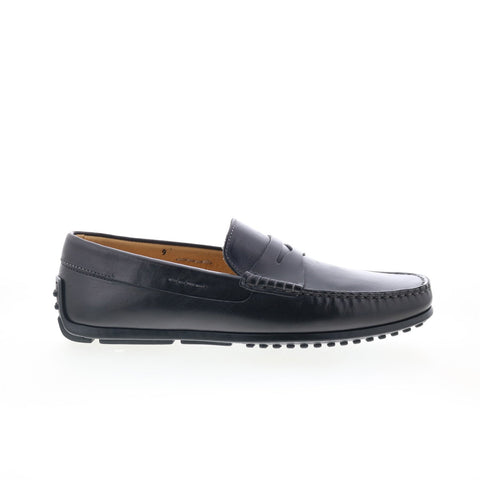 Zelli Italia Monza Calfskin Loafer Mens Black Leather Loafers Moccasin Shoes