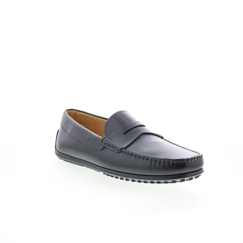 Zelli Italia Monza Calfskin Loafer Mens Black Leather Loafers Moccasin Shoes