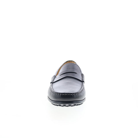 Zelli Italia Monza Calfskin Loafer Mens Black Leather Loafers Moccasin Shoes