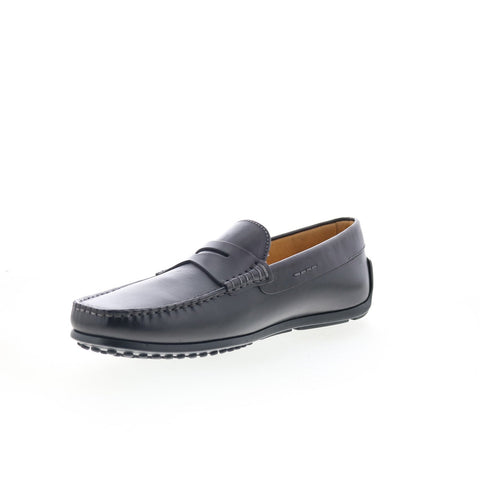 Zelli Italia Monza Calfskin Mens Black Loafers & Slip Ons Penny Shoes