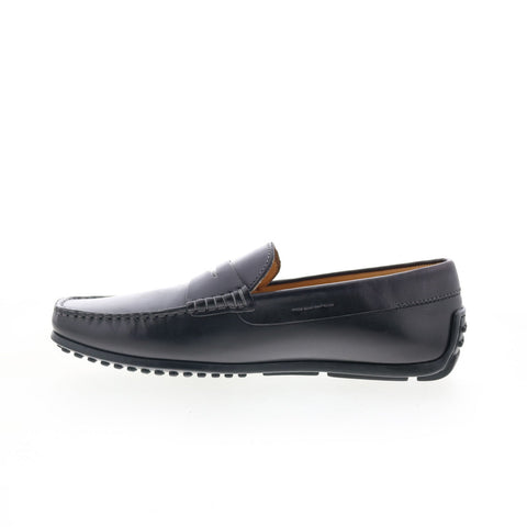 Zelli Italia Monza Calfskin Loafer Mens Black Leather Loafers Moccasin Shoes