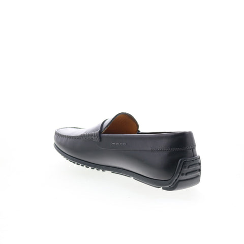 Zelli Italia Monza Calfskin Loafer Mens Black Leather Loafers Moccasin Shoes