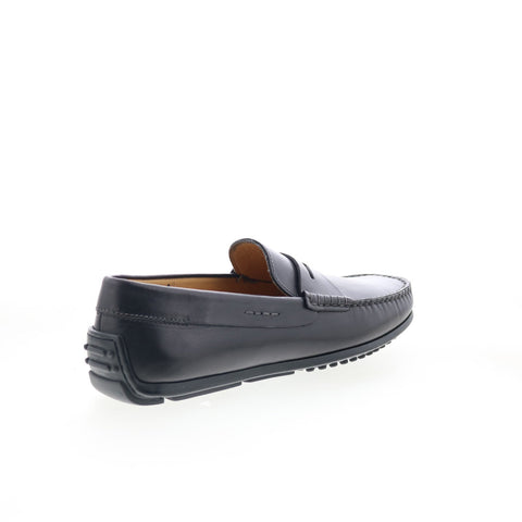 Zelli Italia Monza Calfskin Loafer Mens Black Leather Loafers Moccasin Shoes