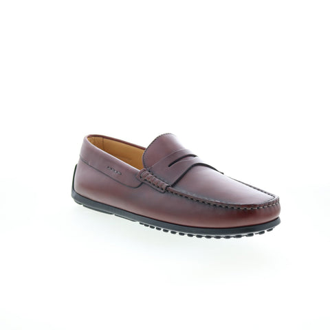 Zelli Italia Monza Calfskin Mens Burgundy Loafers & Slip Ons Penny Shoes