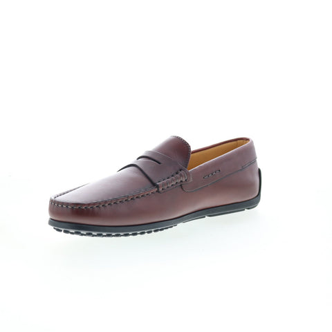Zelli Italia Monza Calfskin Mens Burgundy Loafers & Slip Ons Penny Shoes