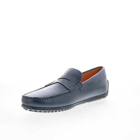 Zelli Italia Monza Calfskin Mens Blue Loafers & Slip Ons Penny Shoes