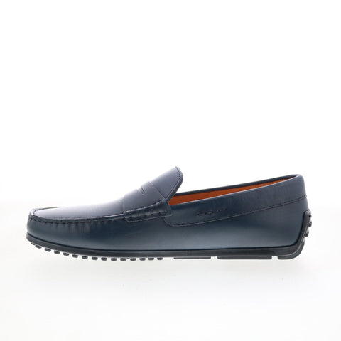 Zelli Italia Monza Calfskin Mens Blue Loafers & Slip Ons Penny Shoes