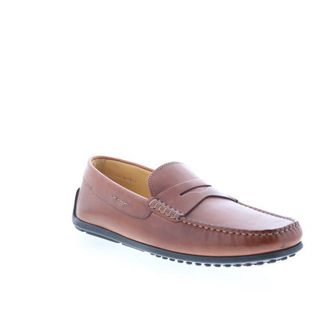 Zelli Italia Monza Calfskin Driver Loafer Mens Brown Loafers Moccasin Shoes