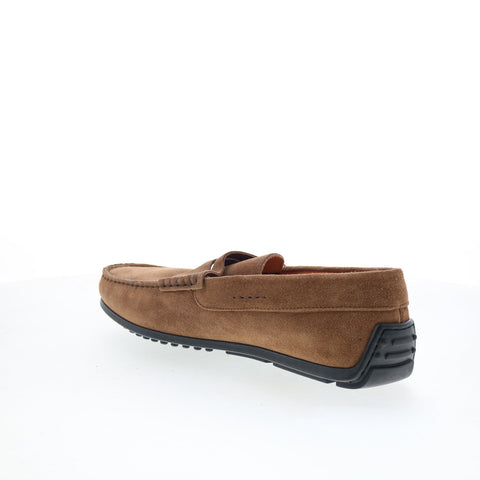 Zelli Italia Monza Sueded Calfskin Mens Brown Loafers Penny Shoes