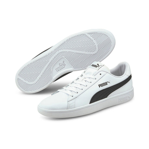 Puma Smash V2 L 36521501 Mens White Leather Lifestyle Sneakers Shoes