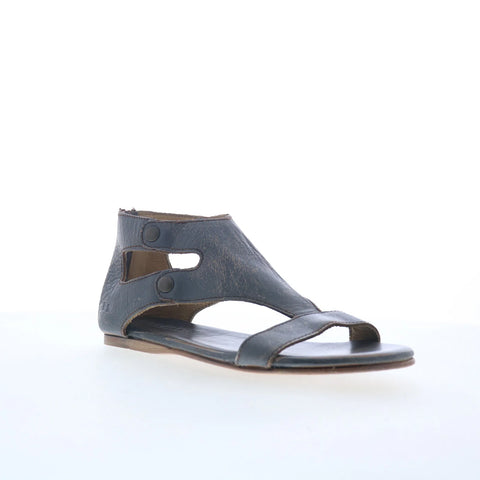 Bed Stu Soto F373012 Womens Gray Leather Zipper Strap Sandals Shoes