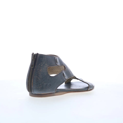 Bed Stu Soto F373012 Womens Gray Leather Zipper Strap Sandals Shoes