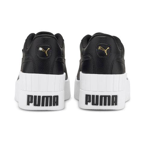 Puma Cali Wedge 37343802 Womens Black Leather Lifestyle Sneakers Shoes