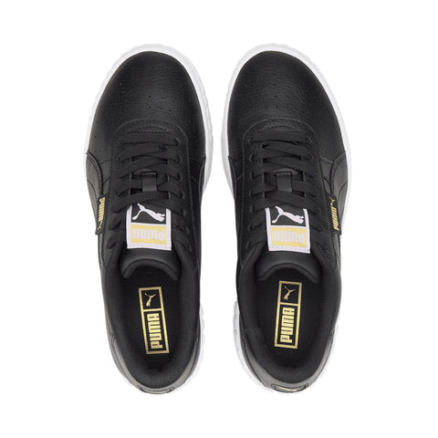 Puma Cali Wedge 37343802 Womens Black Leather Lifestyle Sneakers Shoes