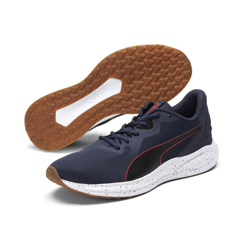Puma Twitch Runner Speckle 37719601 Mens Blue Canvas Athletic Running Shoes