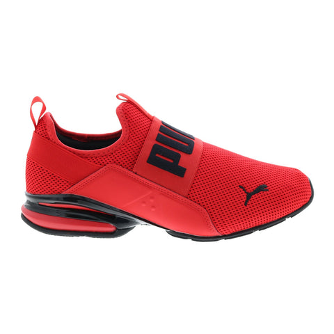 Puma Axelion Slip On 37719803 Mens Red Canvas Slip On Athletic Running Shoes