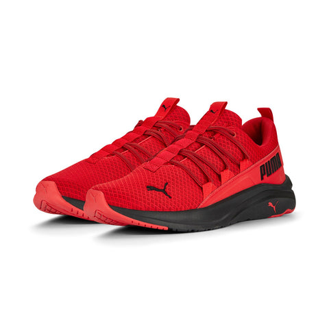 Puma Softride One4All 37767101 Mens Red Mesh Lace Up Athletic Running Shoes