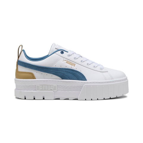 Puma Mayze Leather 38198349 Womens White Leather Lifestyle Sneakers Shoes