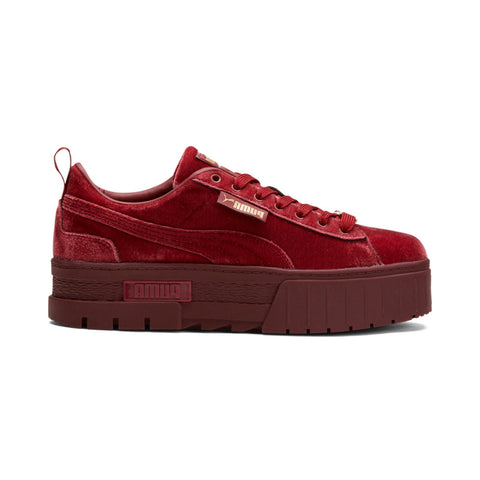 Puma Mayze Velvet 38422301 Womens Red Canvas Lifestyle Sneakers Shoes