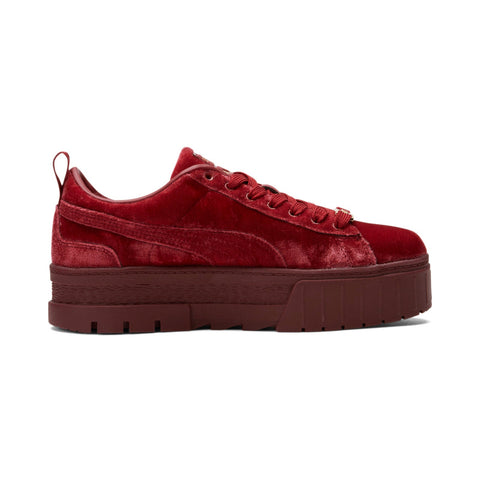 Puma Mayze Velvet 38422301 Womens Red Canvas Lifestyle Sneakers Shoes