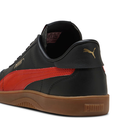 Puma Club 5V5 38940615 Mens Black Leather Lace Up Lifestyle Sneakers Shoes