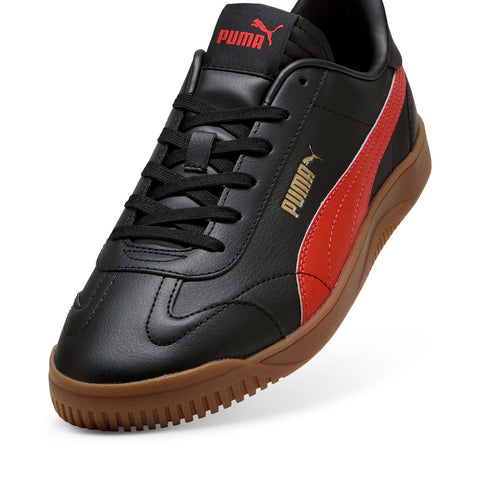 Puma Club 5V5 38940615 Mens Black Leather Lace Up Lifestyle Sneakers Shoes