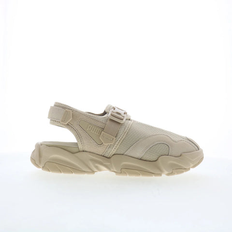 Puma TS-01 Tonal 39075102 Mens Beige Suede Strap Clogs Slippers Shoes