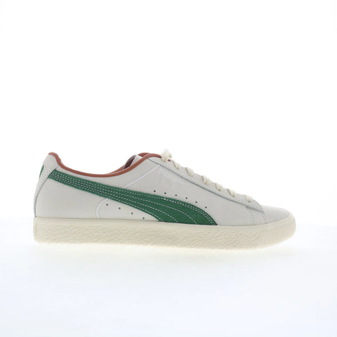 Puma Clyde FG 39113501 Mens Beige Leather Lace Up Lifestyle Sneakers Shoes