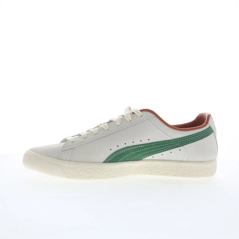 Puma Clyde FG 39113501 Mens Beige Leather Lace Up Lifestyle Sneakers Shoes